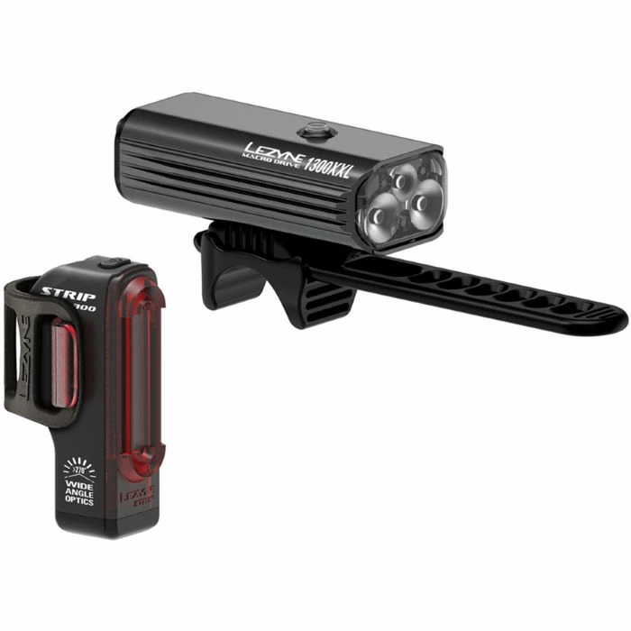 Lezyne Macro Drive 1300XL And Strip Pro Light Pair 1 Lezyne Macro Drive 1300XL And Strip Pro Light Pair