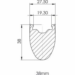 Prime BlackEdition 38 Carbon Road Rim -cykeldæk Eksport butik Prime BlackEdition 38 Carbon Road Rim Rims PCC38BERRFB 3