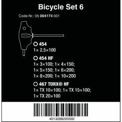 Wera Tools Bicycle Set 6 T-Handle Toolset -cykeldæk Eksport butik wera tool Bicycle Set 6 T Handle Hex torx Key Set 10pcs 08